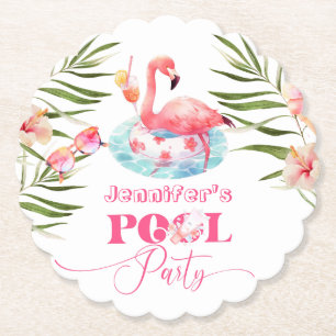 Flamingo Pool Party pink Mädchen Geburtstag Untersetzer