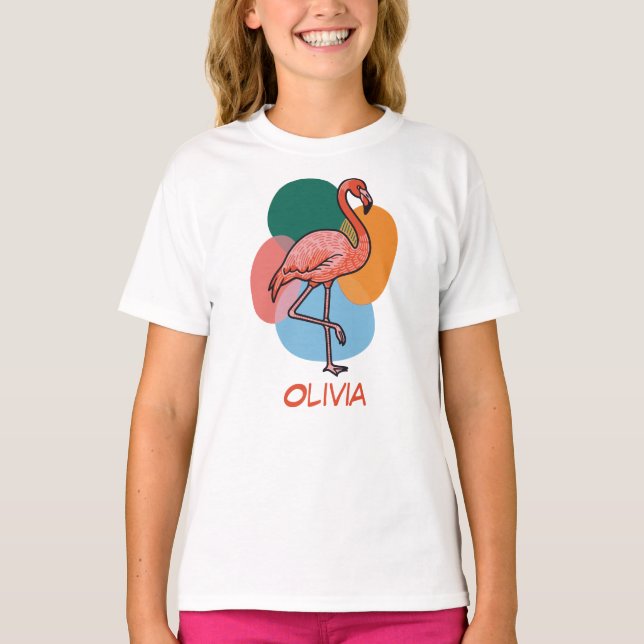 Flamingo Pop art colorful T-Shirt (Vorderseite)