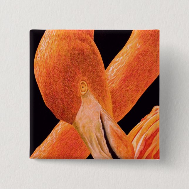 Flamingo-Porträt Button (Vorderseite)