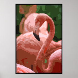 Flamingo Pose 40x60 Art Poster - andere Größen auc