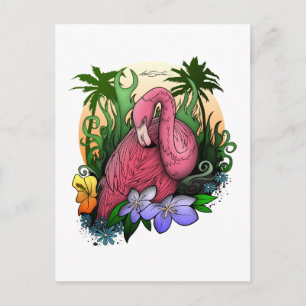 Flamingo Postkarte