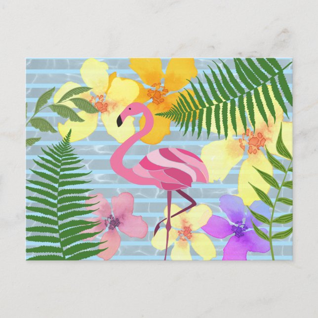Flamingo Postkarte (Vorderseite)