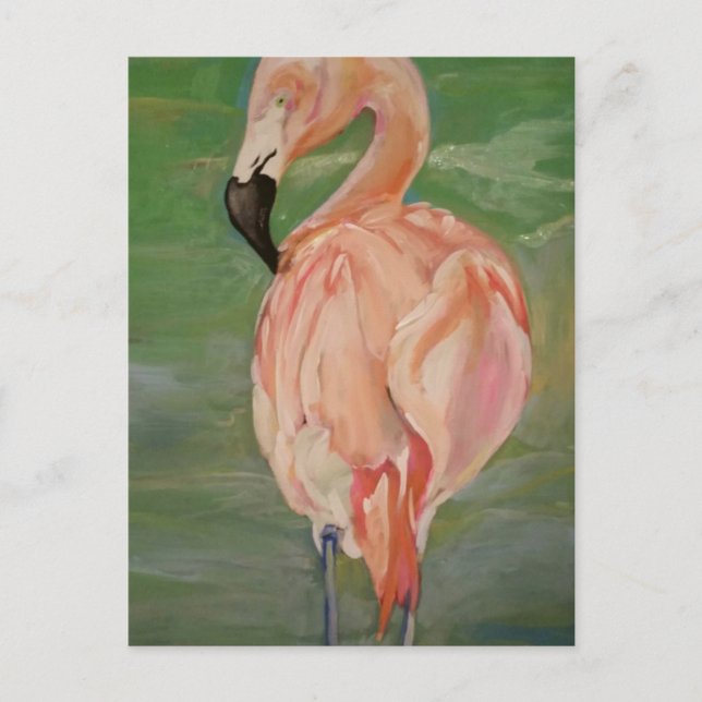Flamingo Postkarte (Vorderseite)
