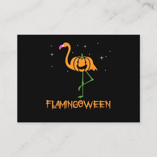 Flamingo |Pumpkin Halloween Flamingoween Bird Pink Begleitkarte (Vorderseite)