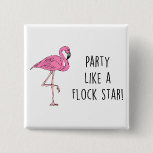 Flamingo Pun Funny Gift Button