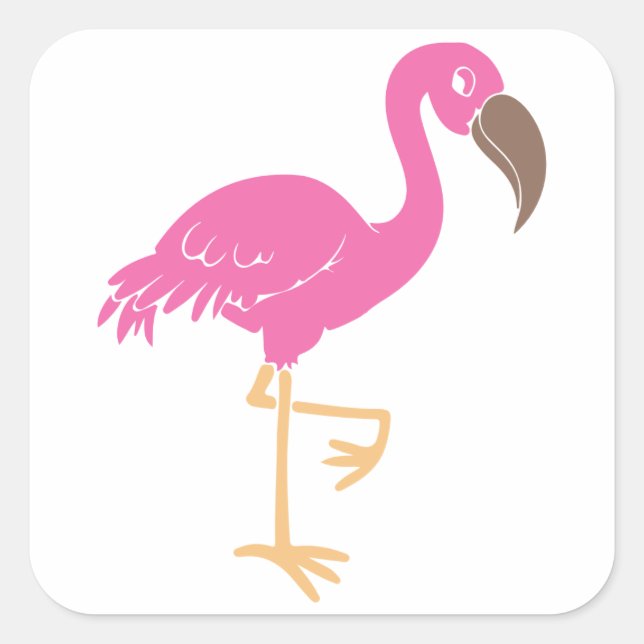 Flamingo Quadratischer Aufkleber (Vorderseite)