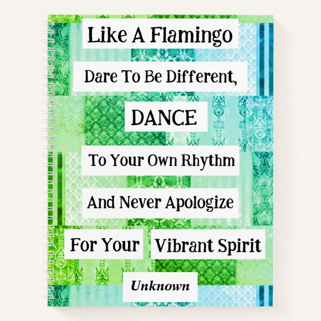 Flamingo Quote Spiral Notebook Notizbuch (Vorderseite)