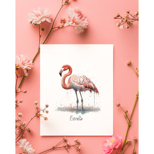 Flamingo-Radiance: Wasserfarben-Flamingo, individu Einladung