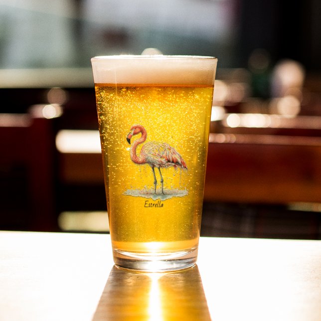 Flamingo Radiation: Tropische Wasserfarbe, kundens Glas (Von Creator hochgeladen)