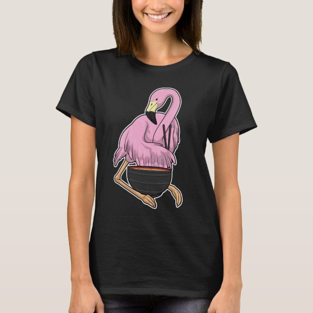 Flamingo Ramen Bowl T-Shirt (Vorderseite)