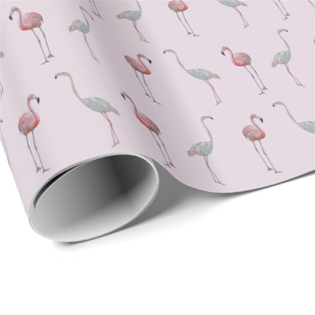 Flamingo-Raserei-Packpapier (staubiges Rosa) Geschenkpapier (Rolleneckpunkt)