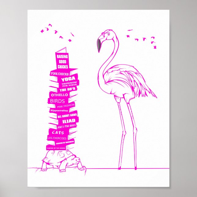 Flamingo Reading Poster (Vorne)