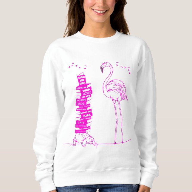 Flamingo Reading Sweatshirt (Vorderseite)