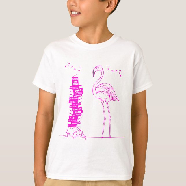 Flamingo Reading T-Shirt (Vorderseite)
