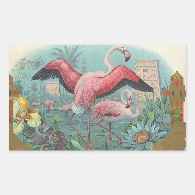 Flamingo Rechteckiger Aufkleber (Vorderseite)