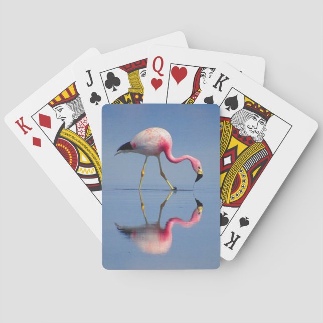 Flamingo-Reflexion Spielkarten (Rückseite)