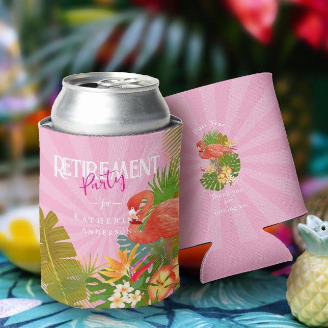 Flamingo-Rentner-Rosa-Getränkehalter Dosenkühler (Flamingo Retirement Pink Can Cooler)