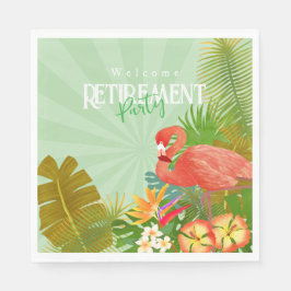 Flamingo Retirement Green Serviette