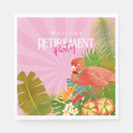 Flamingo Retirement Pink Serviette