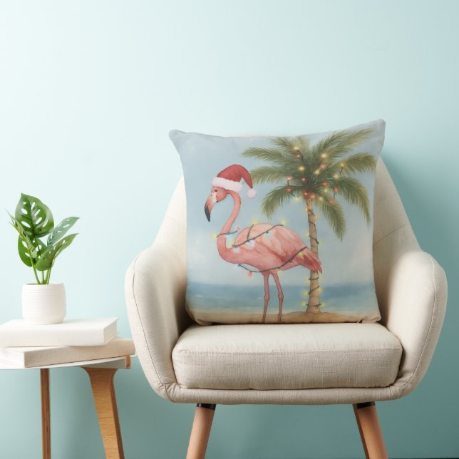 Flamingo Retro Christmas Pillow Kissen (Stuhl )