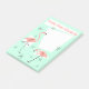 Flamingo-Retro grüne Textanmerkungsvertikale Post-it Klebezettel (angewinkelt)