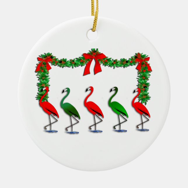 Flamingo Rockettes Tanzshow Keramik Ornament (Vorne)