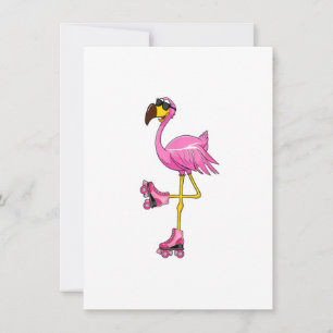 Flamingo Roller Skate - Funny Flamingo Lover Roll Einladung