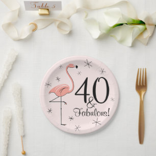 Flamingo-Rosa 40 und fabelhafter Pappteller