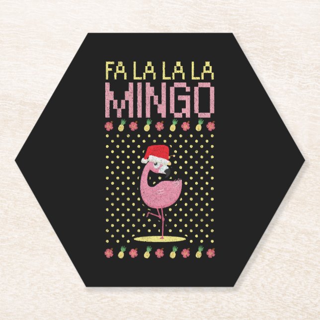 Flamingo rosa bestechen Weihnachten Untersetzer (Vorderseite)