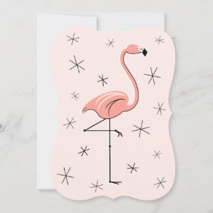 Flamingo Rosa Einladungshalter vertikal Einladung