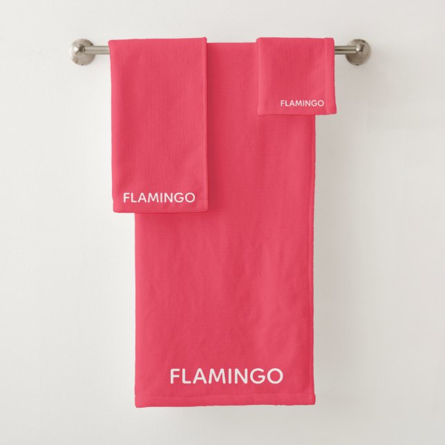 Flamingo rosa Farbname Badhandtuch Set (Insitu)