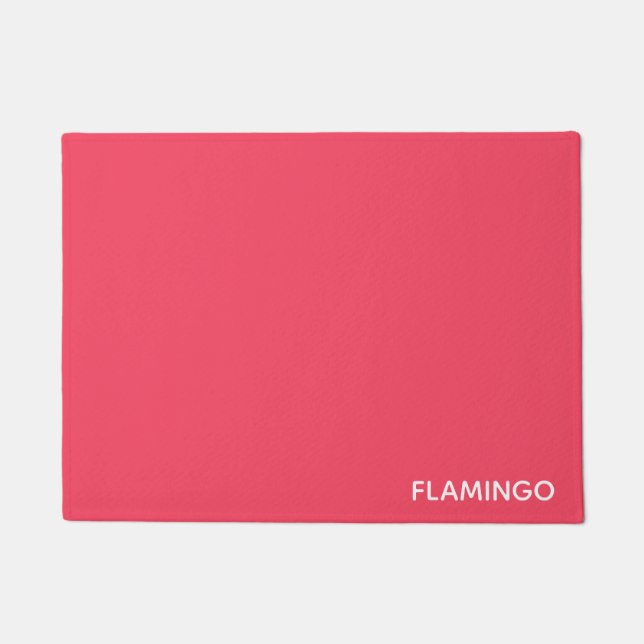 Flamingo rosa Farbname Fußmatte (Vorderseite)
