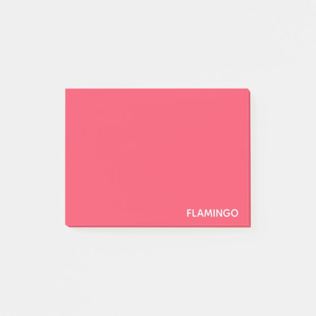 Flamingo rosa Farbname Post-it Klebezettel (Vorderseite)