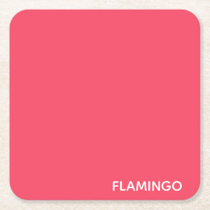 Flamingo rosa Farbname Rechteckiger Pappuntersetzer