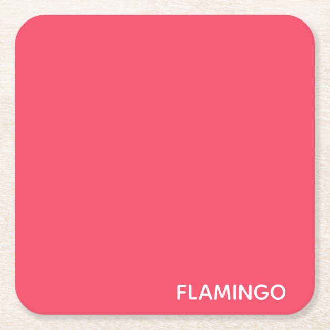 Flamingo rosa Farbname Rechteckiger Pappuntersetzer (Vorderseite)
