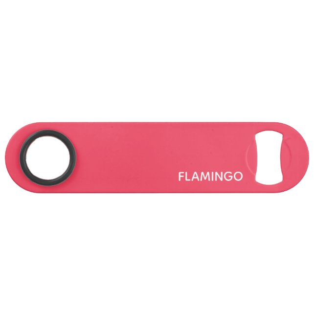 Flamingo rosa Farbname Speed Flaschenöffner (Vorderseite (Horizontal))