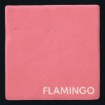 Flamingo rosa Farbname Steinuntersetzer<br><div class="desc">Flamingo rosa Farbname</div>