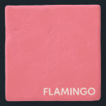 Flamingo rosa Farbname Steinuntersetzer<br><div class="desc">Flamingo rosa Farbname</div>