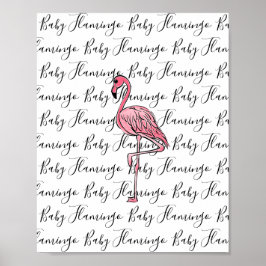 Flamingo | Rosa Flamingo, rosa tropischer Vogel Poster