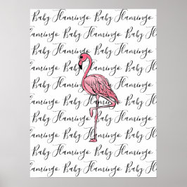 Flamingo | Rosa Flamingo, rosa tropischer Vogel Poster