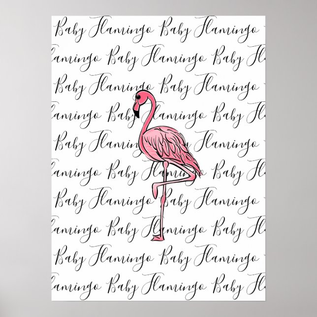 Flamingo | Rosa Flamingo, rosa tropischer Vogel Poster (Vorne)