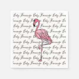 Flamingo | Rosa Flamingo, rosa tropischer Vogel Serviette