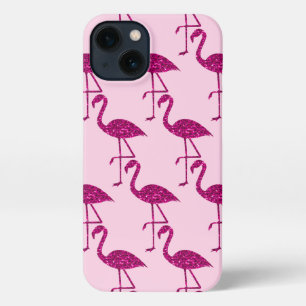 Flamingo rosa Glitzer Glitzern Muster iPhone 13 Hülle