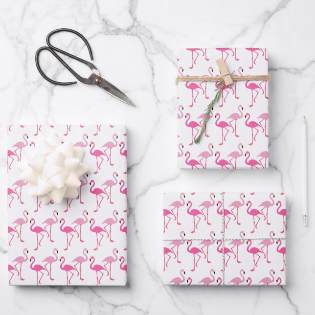 Flamingo rosa Muster Geschenkpapier Set (Vorderseite)