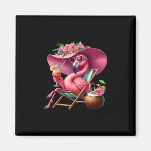 Flamingo Rosa Palmenbaum Tropischer Strand Sommerf Magnet