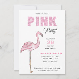 Flamingo Rosa Party Einladung