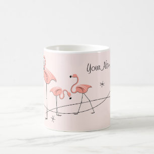 Flamingo-rosa Trio-"Namen" Tasse
