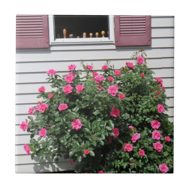 Flamingo-Rose mit Schraubenziehern Fliese (Vorderseite)