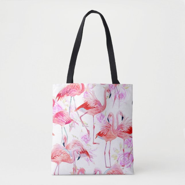 Flamingo Rose: Watercolor Bird Floral (Vorderseite)