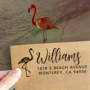 Flamingo Rücksendeadresse Florida Gummistempel